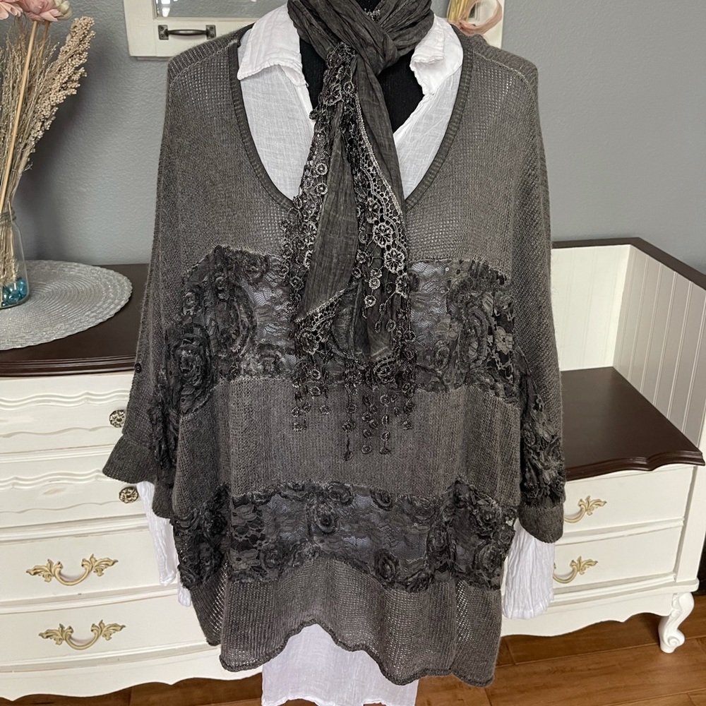 3 piece layered top made in Italy